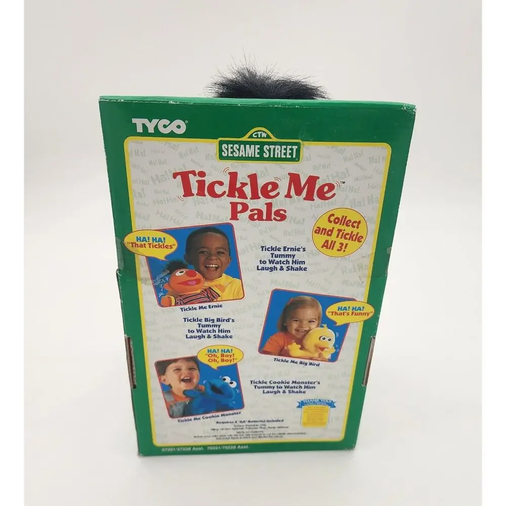 Sesame Street Ernie Vintage Plush Tyco 1996 Tickle Me Laugh Vibrate Kid Toy Work